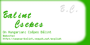 balint csepes business card