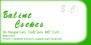 balint csepes business card